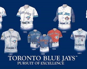 MLB Toronto Blue Jays Uniform Evolution Plaqued Poster 