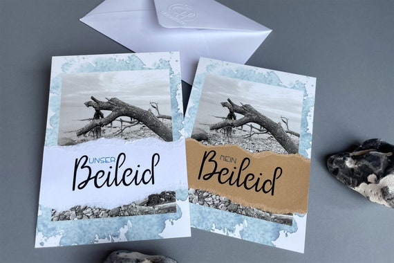 Trauerkarte Beileid Mit Umschlag - Hochwertige Klappkarte Motiv Baum