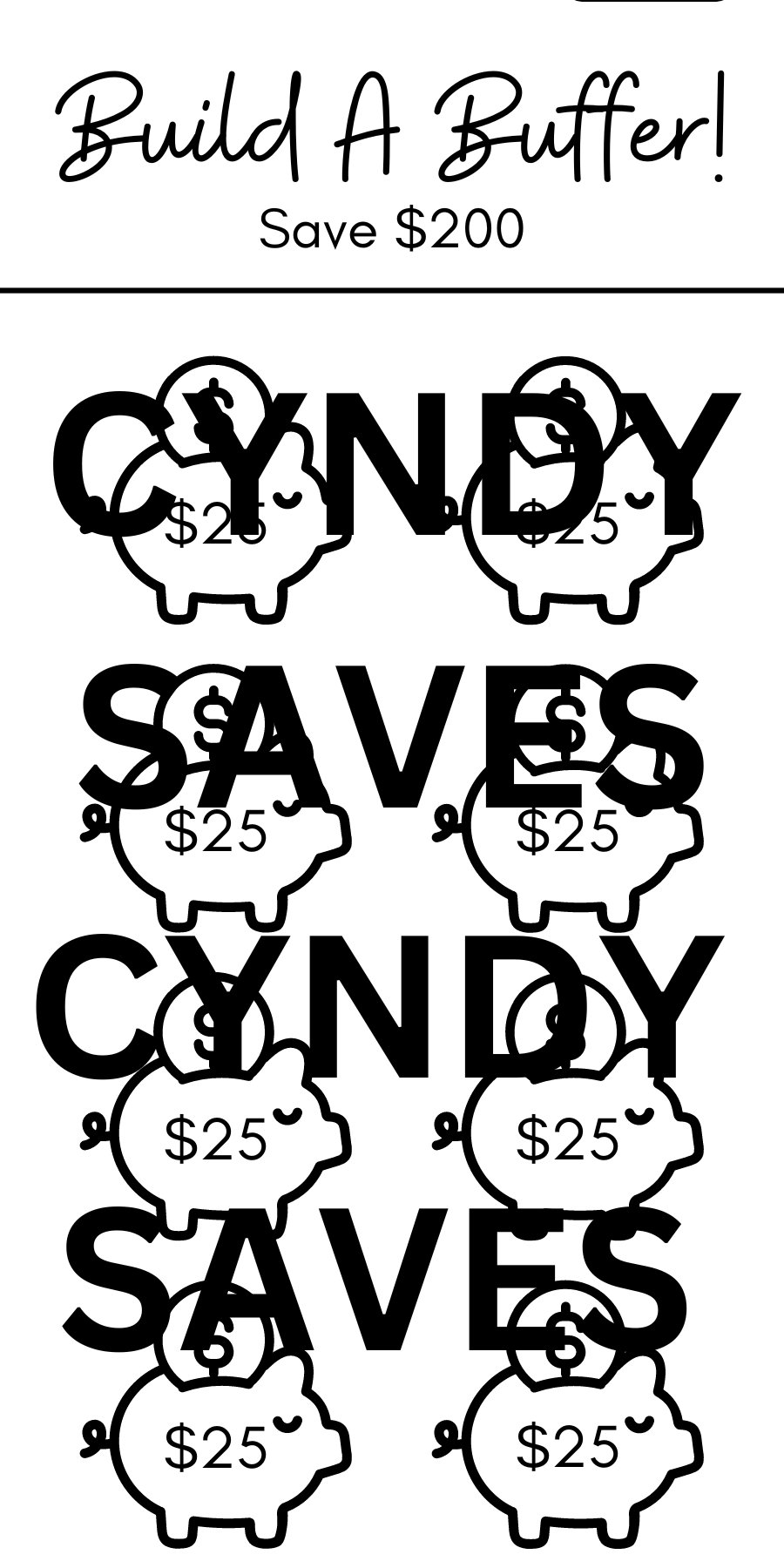 Build A Buffer Savings Challenge | A6 Savings Tracker | Printable ...