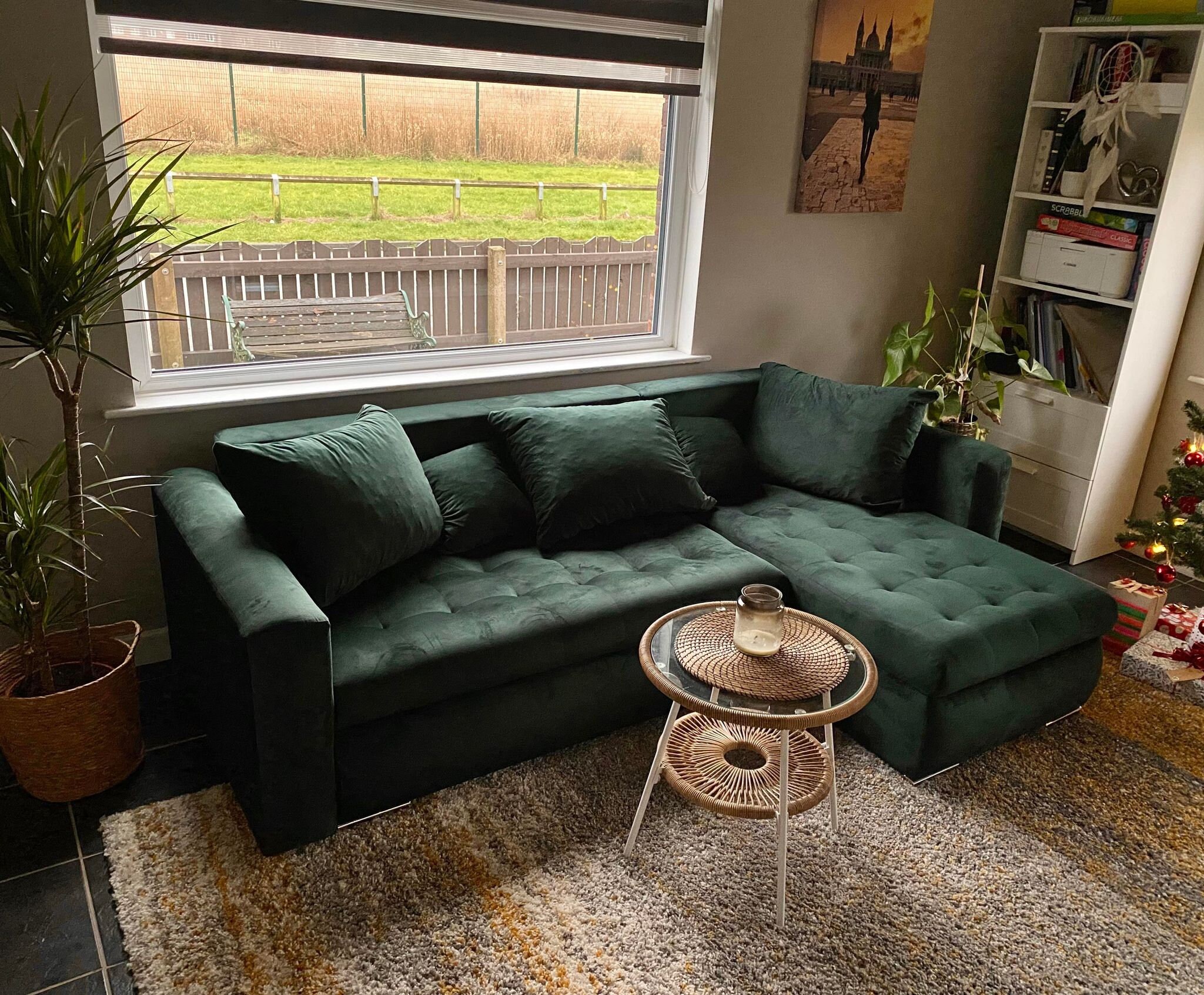 Corner Sofa Bed With Storage in Bottle Green Colour Etsy UK
