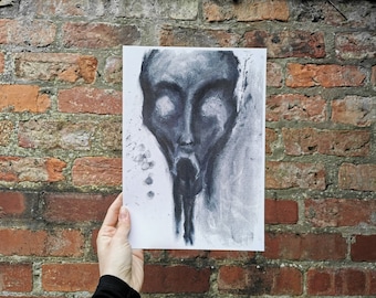 Scream - Original Art Print / Charcoal drawing / Expressionist portrait / Contemporary wall art / Neoexpressionist art / Surreal / Signed
