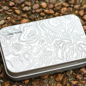 Large Heavy Duty Survival Food Grade Tin, Topo Design