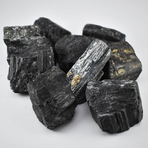Black Tourmaline Chunks From Brazil, Medium Size, Raw, Natural, Brings Physical Balance, Purifying Crystals