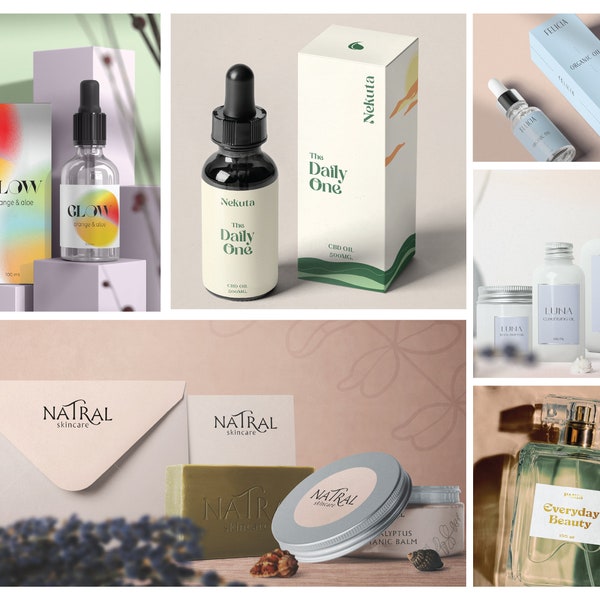 Custom Packaging Design/Personalized Skin Care Packaging/Candle Label Design/Cosmetic Custom Packaging Box/Luxury Beauty Jar/Pumps/Makeup