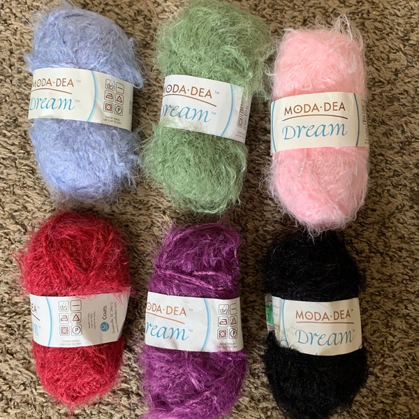 1 Skein (69 Skeins Available from 6 Colors) Moda Dea Dream Yarn, 1.76 oz/50g, 85m/93y, 4- Medium