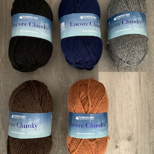 1 Skein (8 Skeins Available In 5 Colors)Plymouth Encore Chunky Yarn, 3.5 oz/100g, 143y