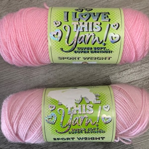 1 Skein (2 Skeins Available in 2 Colors) I Love This Yarn Yarn,2.5oz/71g,230y/210m, 3 Light