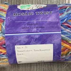 1 Skein (2 Skeins Available)Yarn Bee Mosaic Twist Yarn- Terra Rosa,3oz/85g, 84/77m, 6 Super Bulky