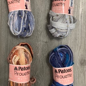 1 Skein ( Skeins Available in 2 Colors)Patons Pirouette Yarn, 3oz/85g, 17y/15.5m, 4 Medium