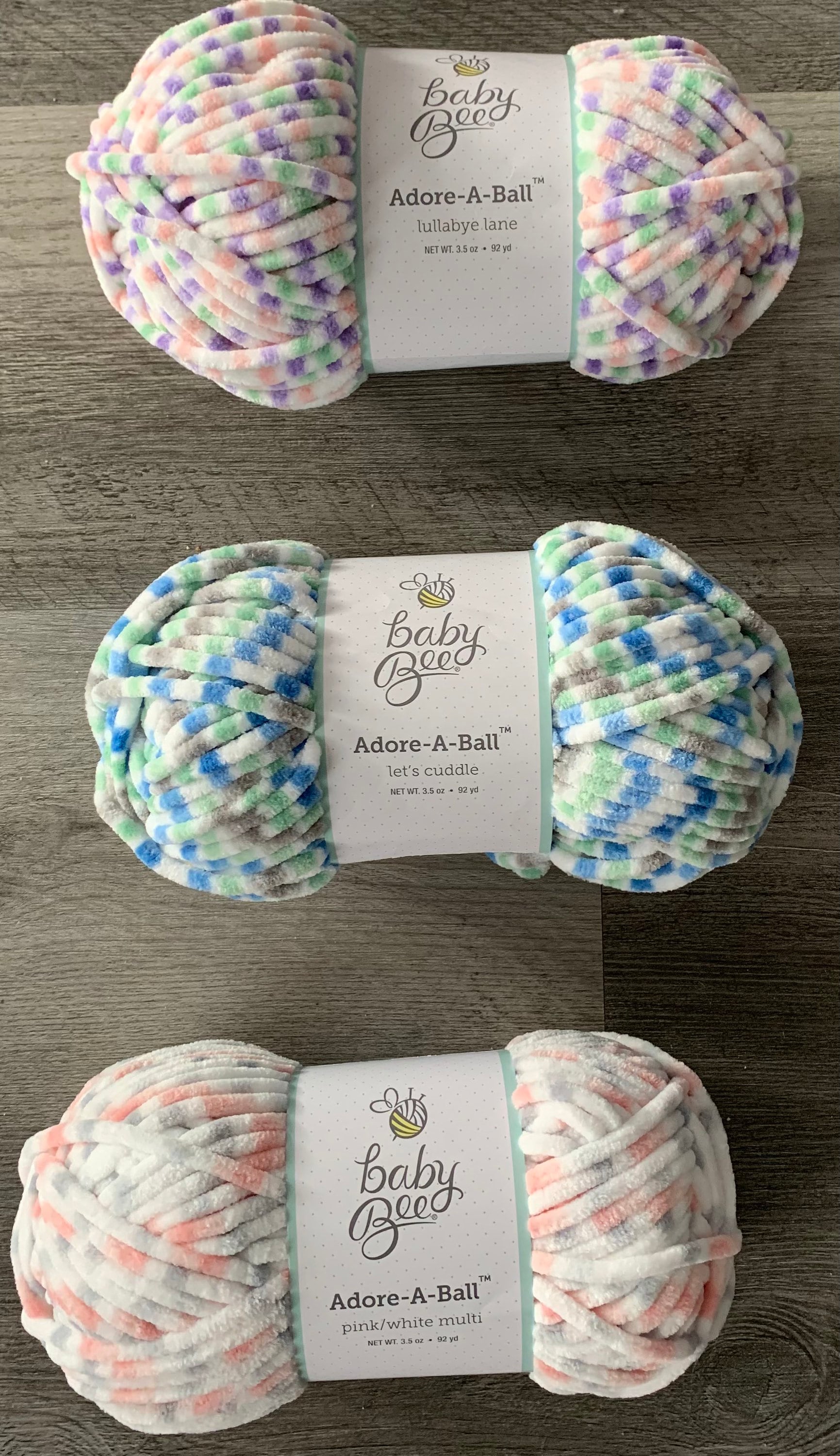 1 Skein 8 Skeins Available in 2 Colors Baby Bee Adore-a-ball Yarn