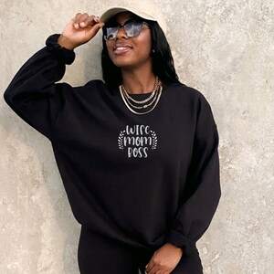 Wife Mom Boss Shirt: Unisex Crewneck Motherhood Tee