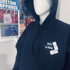 Capi King, Saca la mesa (bring out the table!) domino player hoodie, Dominoes hoodie, Dominoes Lover gift