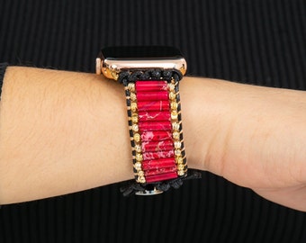 Boho kralen armband voor Apple Watch Band 38/40/41/42/44/45/49mm, handgemaakte Chakra Energy natuurlijke band voor iWatch Series 8 7 6 5 4 3 2 1