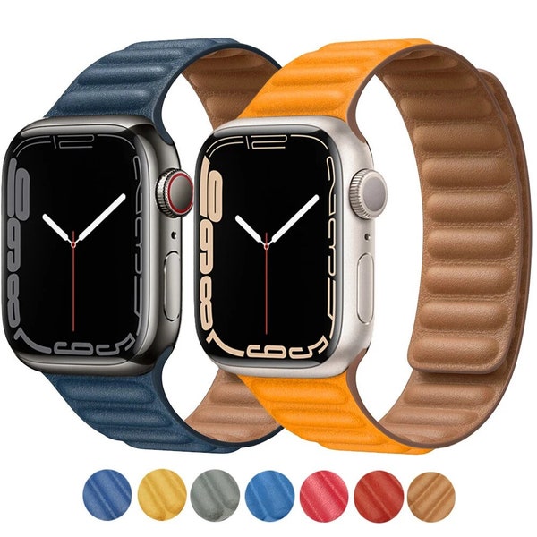 Bracelet en cuir pour Apple Watch, Boucle magnétique pour Apple Watch, Bracelet pour Apple Watch, Ultraband pour Apple Watch 49 mm