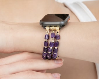 Natural Stone Wrap Bracelet,Watch Band Strap,Natural Stone Watch Band,Watch Band for Apple Watch,Natural Stone Watch,Natural Gems Stone Band