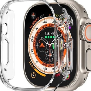 Transparent Apple Watch Case with Tempered Glass for Series 8 Ultra 49mm | All Clear Bumper Watch Case for Series 8 Ultra 49mm