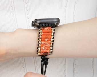 Natural Stone Wrap Bracelet,Watch Band Strap,Natural Stone Watch Band,Watch Band for Apple Watch,Natural Stone Watch,Natural Gems Stone Band