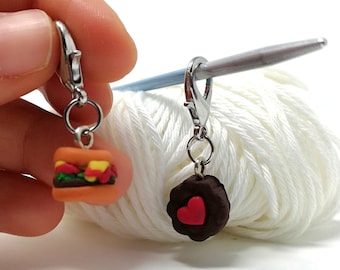 Crochet stitch markers in polymer clay