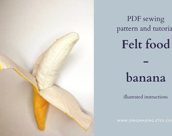 Filz Food Schnittmuster und Anleitung - Banane - zum sofortigen Download - einfach ENGLISCH und ITALIENISCH