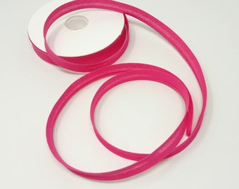 Schrägband einfach gefaltet - Breite 14mm - Baumwollschrägband - Bindeband - FUCHSIA PINK