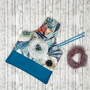Wrist bag, knitting project bag, gift for knitter