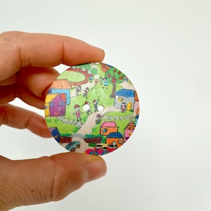 Botón de madera de gran tamaño, botón gigante extra grande de 50 mm, botón decorativo imagen 1