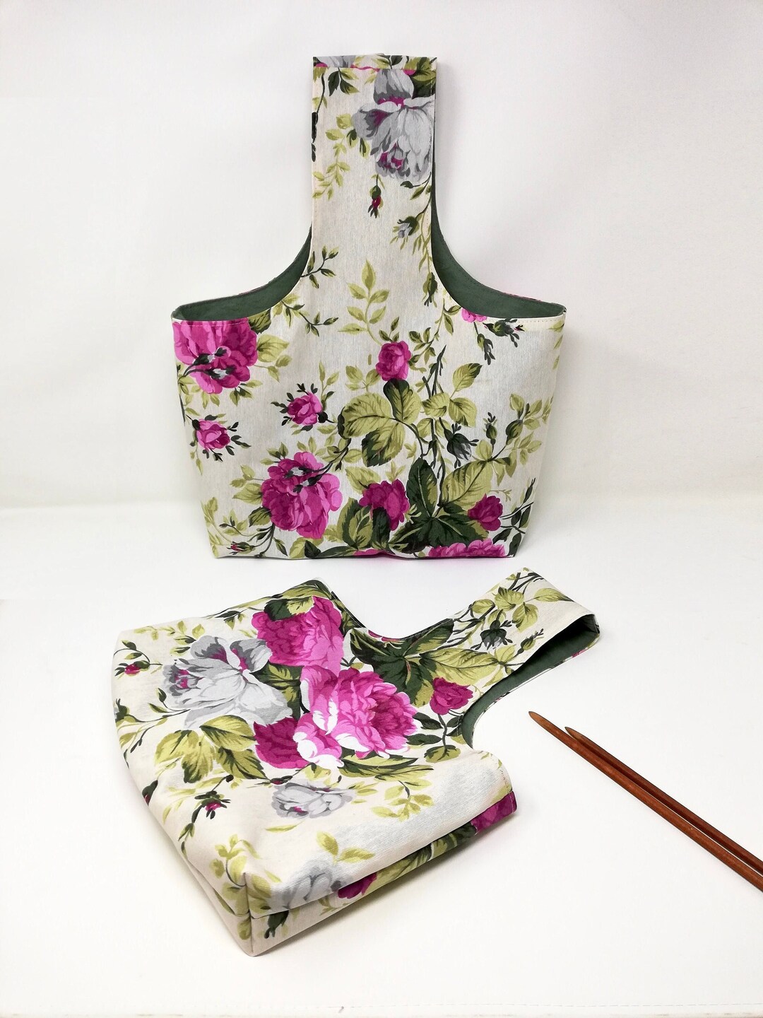 Knitting Wrist Bag Wrist Project Bag Knitting Project Bag Etsy