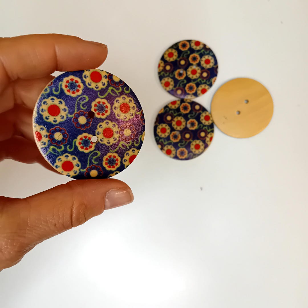 Wooden Oversized Button, Giant Extra Large Button 50 Mm