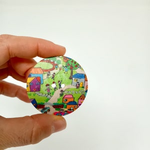 Botón de madera de gran tamaño, botón gigante extra grande de 50 mm, botón decorativo imagen 9