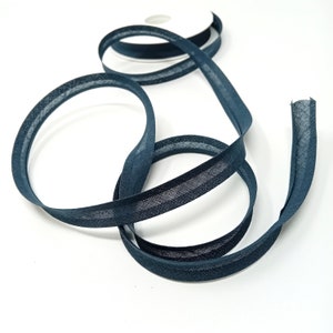 Sbieco di cotone - H 14 mm - colore BLU SCURO