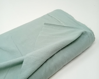 Washed cotton fabric, Rustic cotton fabric, 100% cotton, sea green plain color