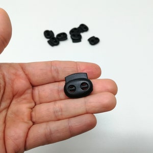 Cord Stopper, Plastic Cord Lock, Lock End Toggles with Metal Spring - 20mm x 28mm