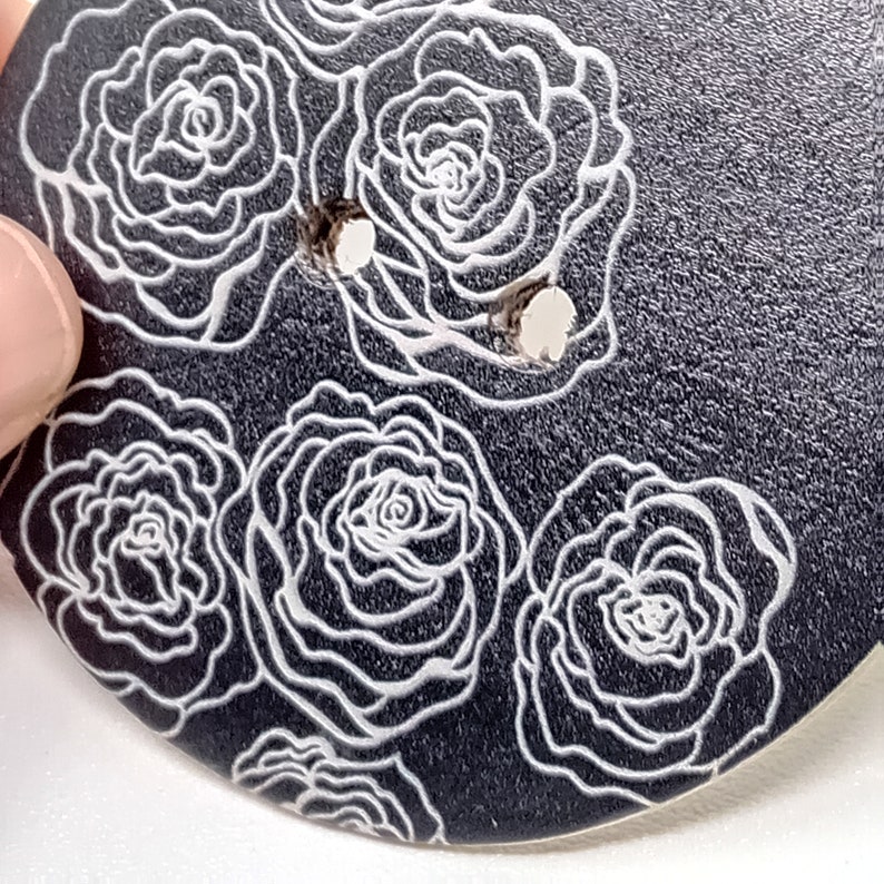 Wooden Giant Button, Over-sized Extra Large Button 7 Cm, Black White ...