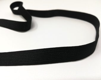 Svart resårband 15 mm, 1 m
