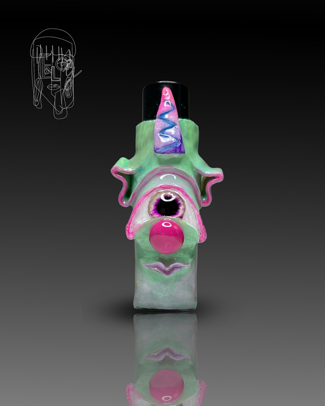 Cute Creepy Unicorn Clipper Lighter Case Unique Funny Gift Etsy