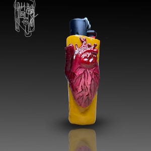 Heart pendant Lighter, cute valentines day gift, Handmade Clipper Lighter Case, cool vintage lighters, unique Funny Gift for Smokers