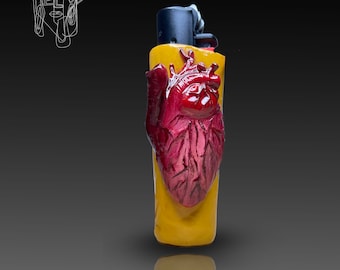 Handmade Heart Lighter Case, Resin Clipper Lighter Cover, Funny Smoker Gift