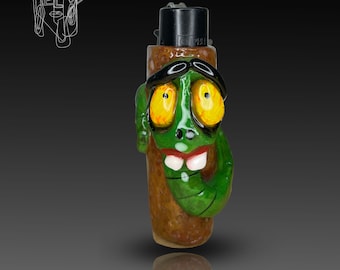 Handmade Polymer Clay Clipper Lighter Case, Creepy Cute Monster