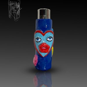 Handgemaakte clipper aansteker, het beste cadeau voor Valentijnsdag, handgemaakte aanstekerhoes, uniek grappig cadeau voor rokers, aanstekerhoes
