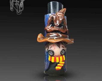 Handmade Harry Potter Lighter Case, Sorting Hat Leash