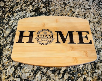 Custom Bamboo Cutting / Charcuterie Board 12”x9”. You choose the name for the board
