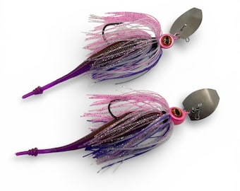 Blade Ripper 3/8oz or 1/2oz Morning Dawn Bladed Jig custom made vibrating swim jig 2-pack with  trailers