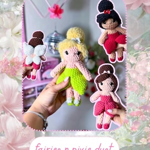 Padrão de boneca de crochê Fadas e Pó de Pixie, Padrão de crochê de fada