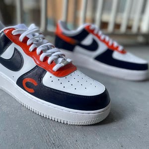Nike Men\'s Black and Orange Athletic Shoes custom made Chicago bears Custom Air Force 1 Chicago Bears - Etsy main image 4