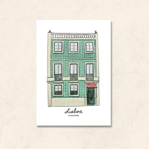 Aguarela Fachada Lisboa | Azulejos | Portugal | Postal | Poster | Cidade | Sketch | Ilustração