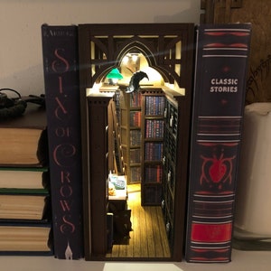 Library Book Nook, Book Shelf Insert, Booknook, Magic Diorama