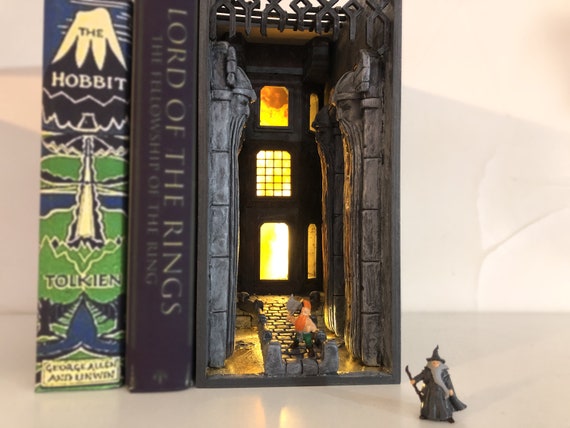 Fantasy Book Nook Shelf Insert Dwarf Forge Book Lotr Diorama Booknook  Miniature Lonely Mountain Library Decor Nightlight Gift for Book Lover -   Australia