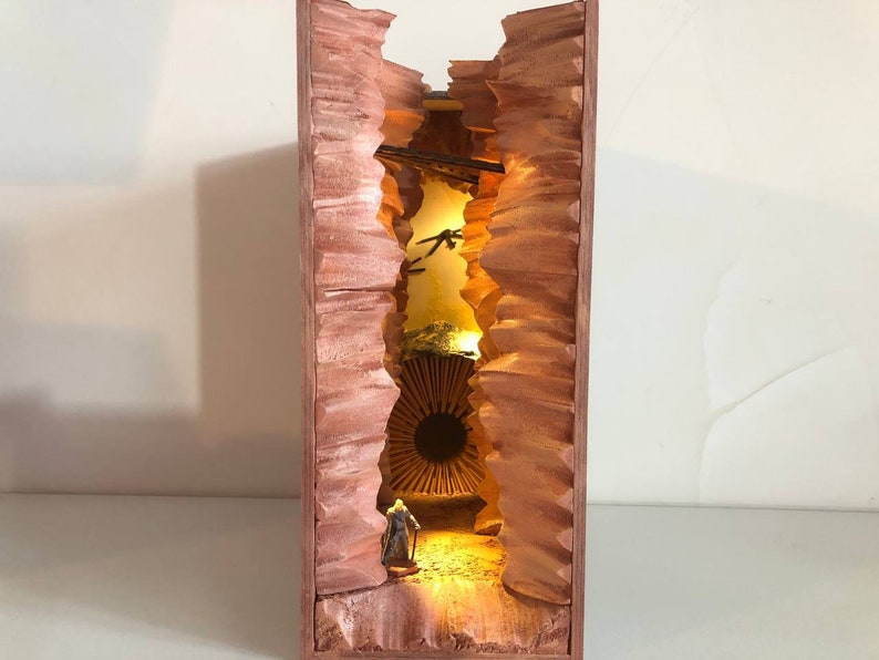 Book Nook Shelf Insert Sand Dune Bookshelf Diorama Fantasy Etsy