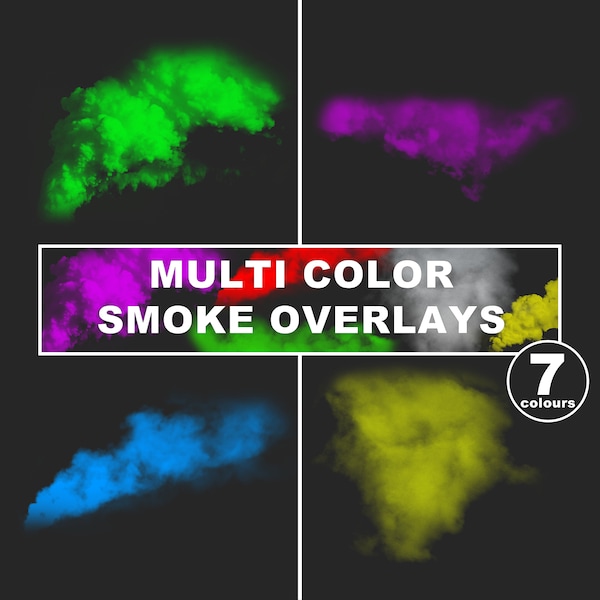 PNG Coloured Smoke Overlay set, Logo Background, Colourful Smoke PNG, Smoke Png, Smoke bomb png Cloud Clipart, Transparent, Digital download