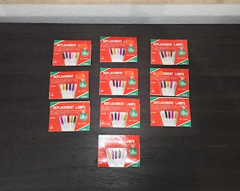 10 Cards - Santa's Favorites 5 Replacement Push-in Bulbs for 35 and 50 Light Set - NOS